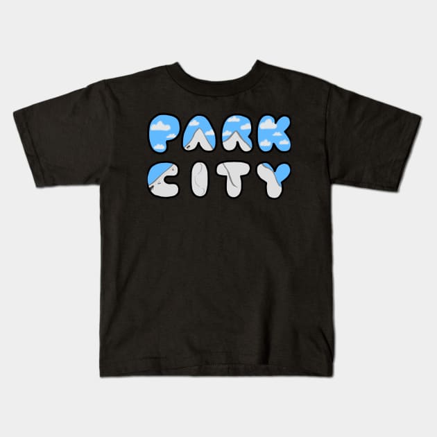 Park City Ski Mountain Letters Kids T-Shirt by You want Fry's with that? 